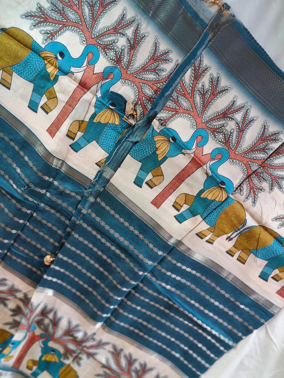 Roopmilan soft silk saree elephant design
