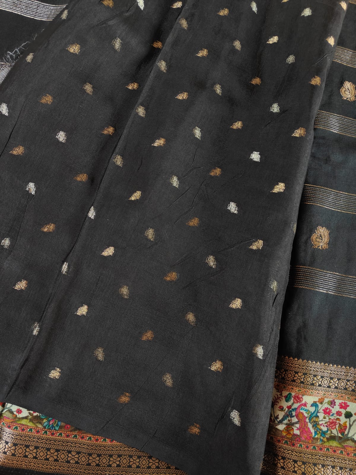 Baya silk black saree