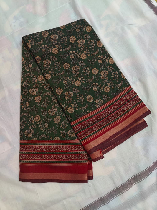 Rose silk green red border