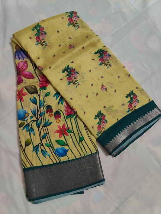 Rose silk yellow DIGITAL PRINT