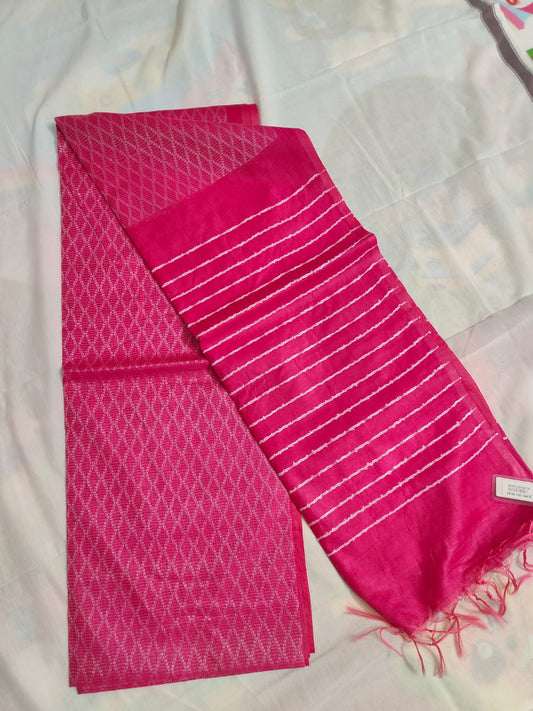 Office saree pink