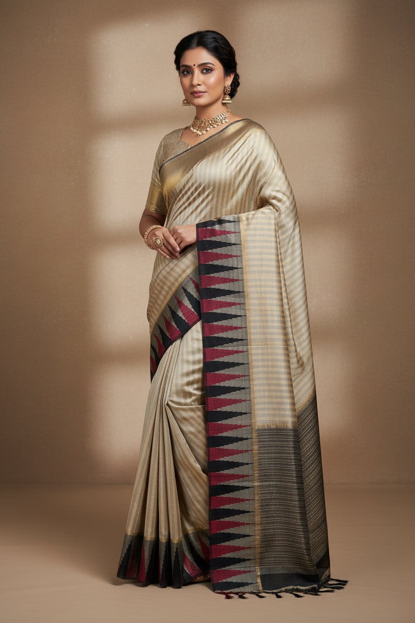 Cone border Silk saree