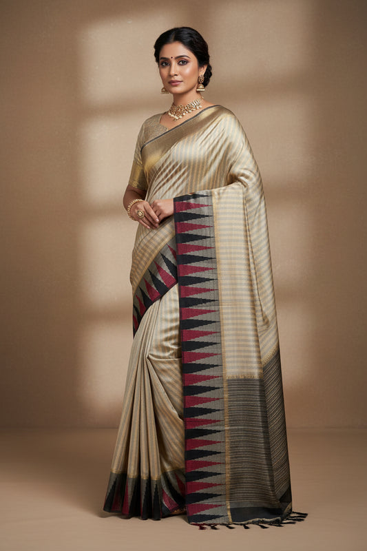 Cone border Silk saree