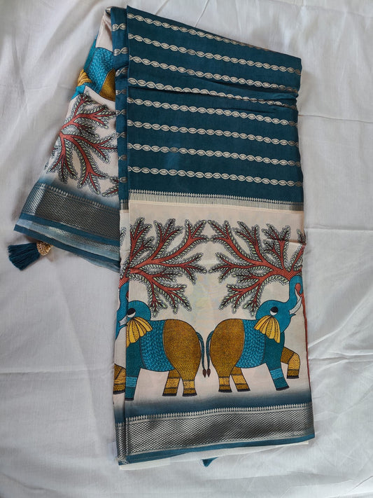 Roopmilan soft silk saree elephant design