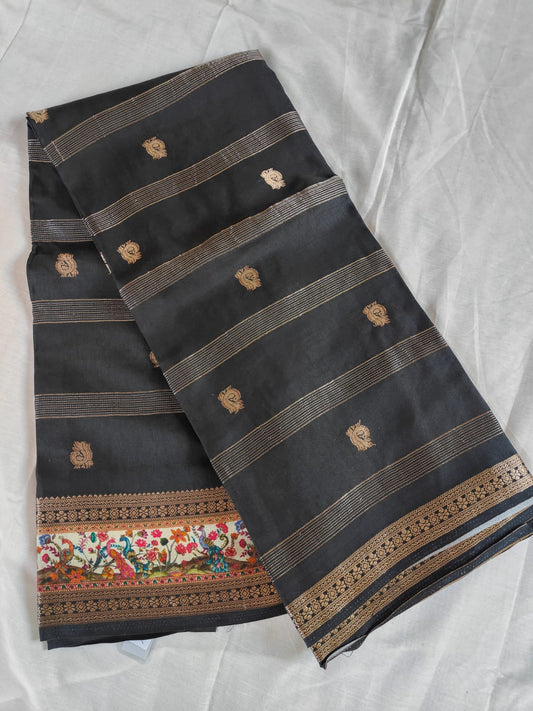 Baya silk black saree